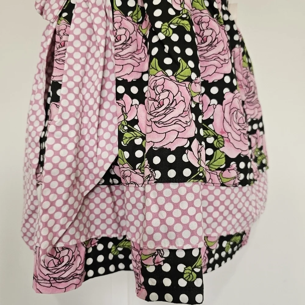 Hatch & Cloak Bye Bye Birdie Scoop Neck Wrap Dress Floral Polka Dot Size 2T
